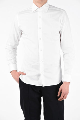 ZZEGNA Camicia Collo Francese in Cotone Stretch 