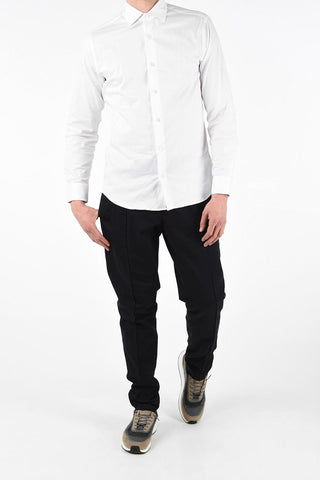 ZZEGNA Camicia Collo Francese in Cotone Stretch 