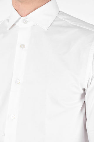 ZZEGNA Camicia Collo Francese in Cotone Stretch 