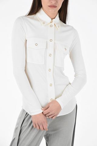 Jersey Asymmetrical PATIA Shirt with Snap Button Closure