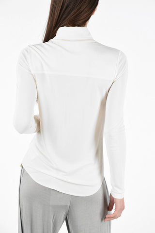 Jersey Asymmetrical PATIA Shirt with Snap Button Closure