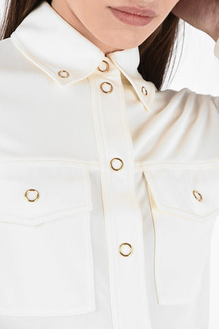 Jersey Asymmetrical PATIA Shirt with Snap Button Closure