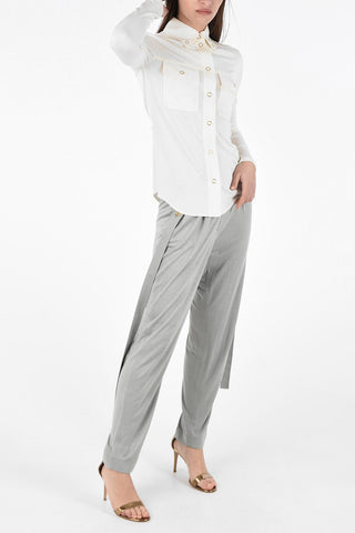Jersey Asymmetrical PATIA Shirt with Snap Button Closure