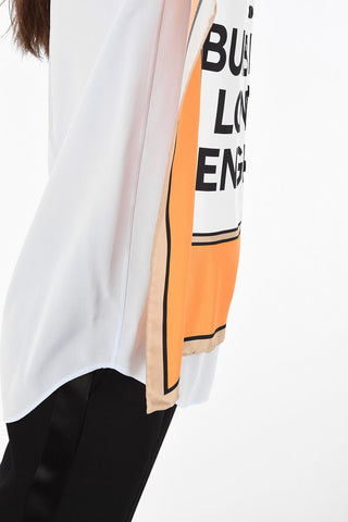 Silk Classic Collar Shirt with Contrasting Application and  Mini Patch Pocket 