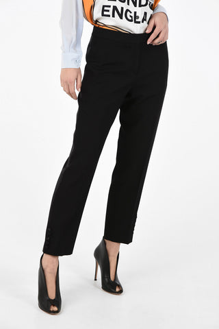 Cropped Pants with Buttons on the Ankle