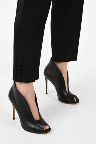 Cropped Pants with Buttons on the Ankle