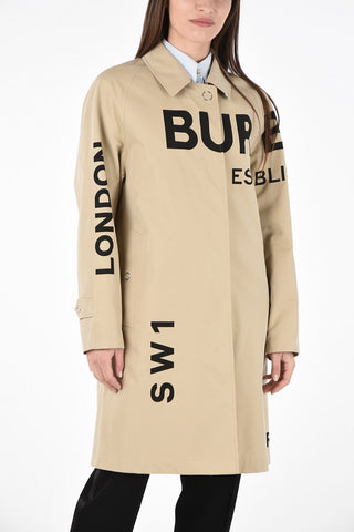 Monogram Cotton Trench with Hidden Closure and Flush Pockets
