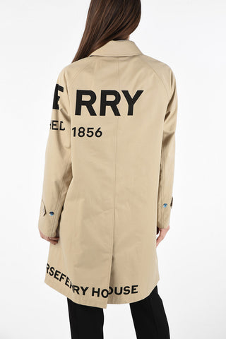 Monogram Cotton Trench with Hidden Closure and Flush Pockets