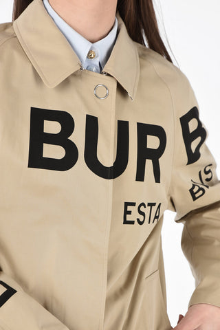 Monogram Cotton Trench with Hidden Closure and Flush Pockets