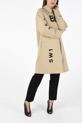 Monogram Cotton Trench with Hidden Closure and Flush Pockets
