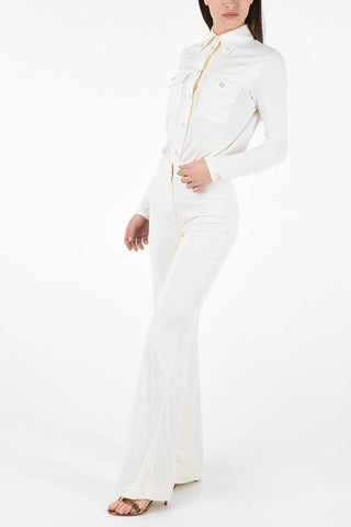 Pantaloni Flare a Vita Alta 