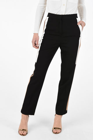 Virgin Wool High Waist Pants With Hidden Closure