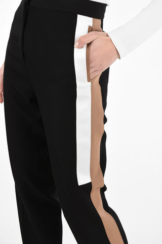 Virgin Wool High Waist Pants With Hidden Closure