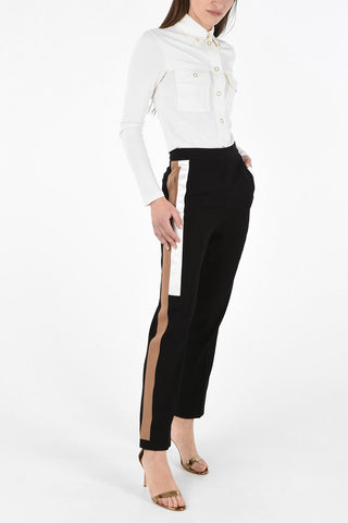 Virgin Wool High Waist Pants With Hidden Closure