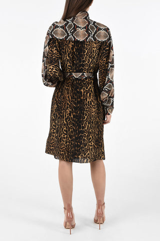 Crepe-silk COSTANZA Shirt Dress with Animal Print