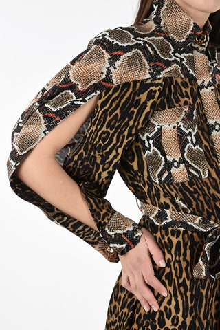 Crepe-silk COSTANZA Shirt Dress with Animal Print