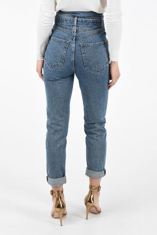 High Waist Straight Fit Jeans with Belt 