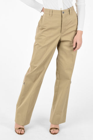 Cotton Straight Fit Regular Waist Pants 