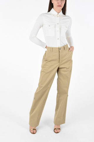 Cotton Straight Fit Regular Waist Pants 