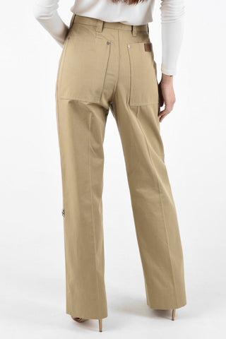 Cotton Straight Fit Regular Waist Pants 