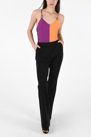 Two Tone Spagnetti Shoulders Bodysuit