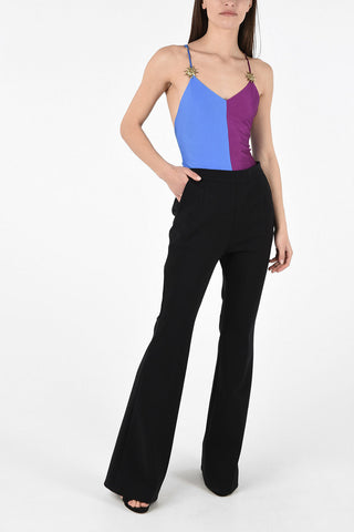 Two Tone Spagnetti Shoulders Bodysuit