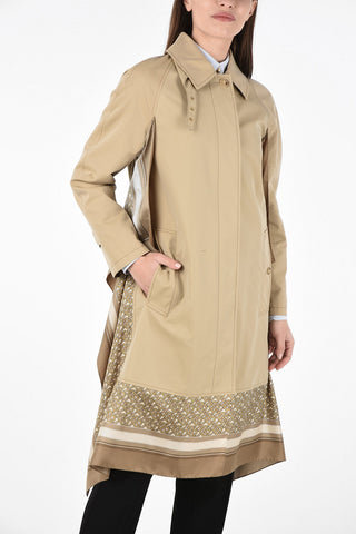 Trench in Cotone con Inserti In Seta Monogram 