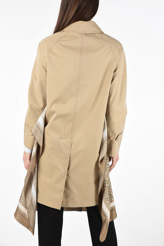 Trench in Cotone con Inserti In Seta Monogram 