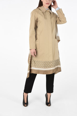 Trench in Cotone con Inserti In Seta Monogram 