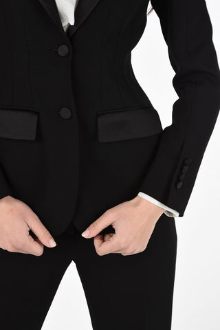 Lined Notch Lapel Blazer with Flap Pockets