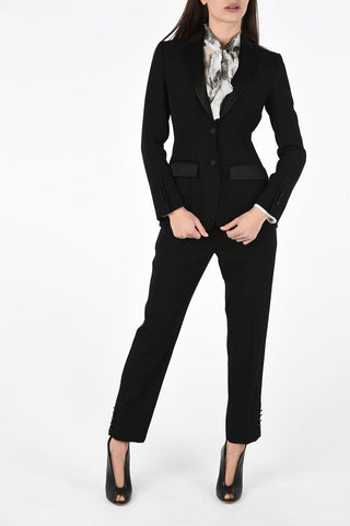 Lined Notch Lapel Blazer with Flap Pockets