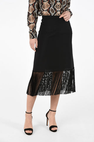Franged Midi A-Line Skirt