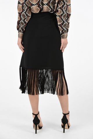 Franged Midi A-Line Skirt