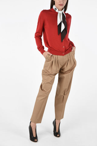 Silk Cardigan with Scarf and Snap Buttons