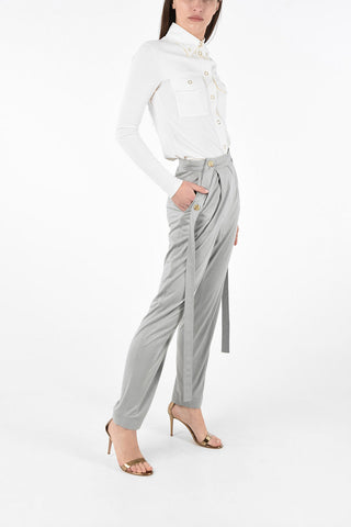 Pantaloni a Due Pince con Tasche a filo 