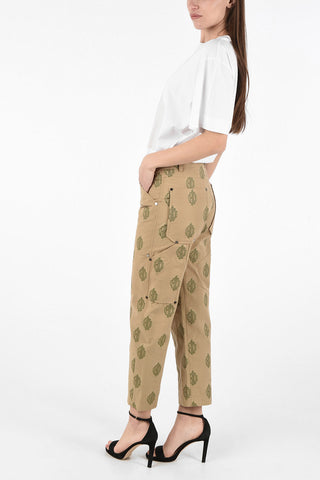 Logoed Cotton Cargo Pants with Hidden Closure