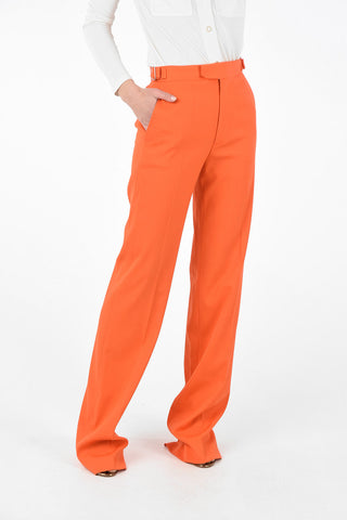 Pantaloni Palazzo in Lana Vergine Stretch 