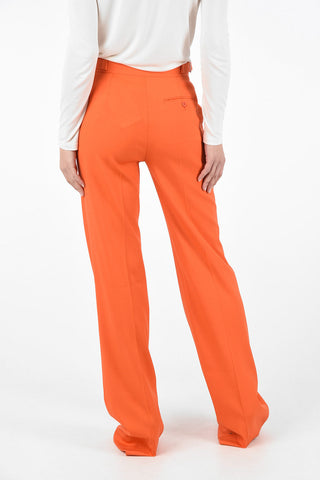 Pantaloni Palazzo in Lana Vergine Stretch 