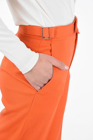 Pantaloni Palazzo in Lana Vergine Stretch 
