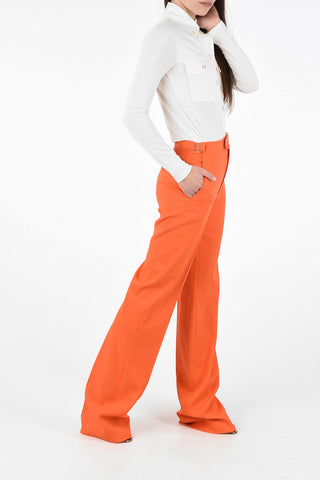 Pantaloni Palazzo in Lana Vergine Stretch 