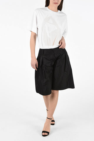 High Waist Wide Shorts with Hidden Closure