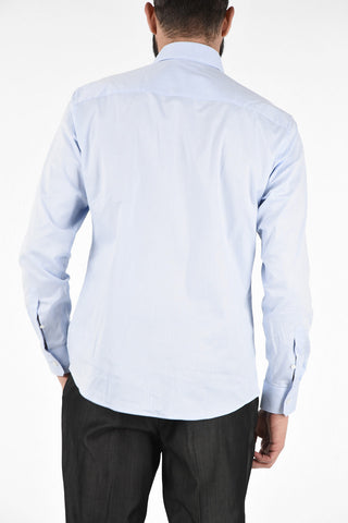 ZZEGNA Camicia Collo Francese in Cotone Stretch