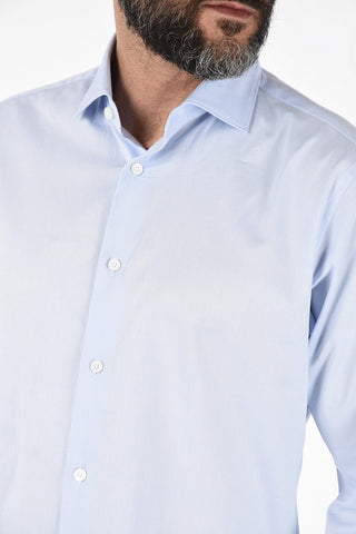 ZZEGNA Camicia Collo Francese in Cotone Stretch
