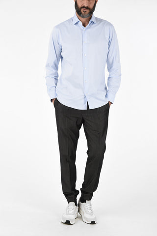 ZZEGNA Camicia Collo Francese in Cotone Stretch