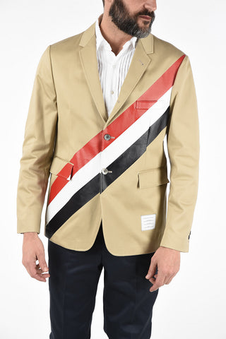 flap pocket DIAGONAL STRIPE 3-button blazer
