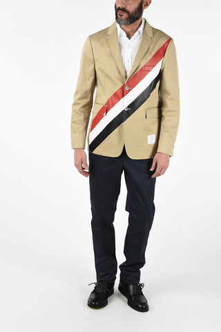 flap pocket DIAGONAL STRIPE 3-button blazer