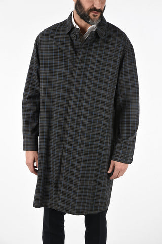 district check Wool Trench