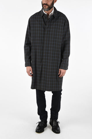 district check Wool Trench