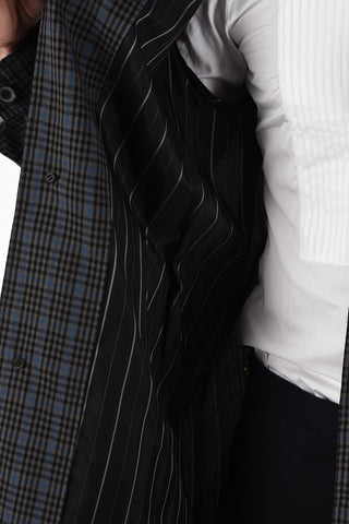 district check Wool Trench