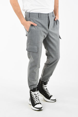 Hidden Closure Utility Slim Fit Pants with Elastick Ankle